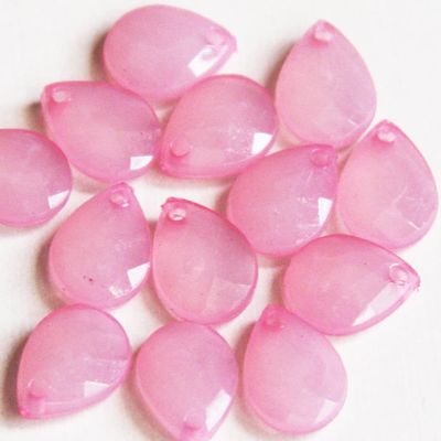 100 pcs Acrylic Faceted tearddrops 10x7mm Pink