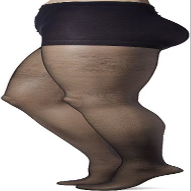 Leggs Womens Silken Mist Control Top Sheer Toe Pantyhose, Q, Jet Black