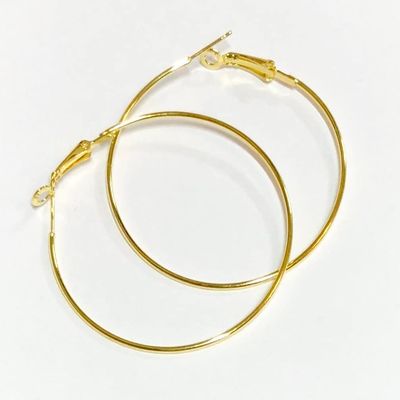 10 pcs Gold Plated Steel Earrings Hook 45mm