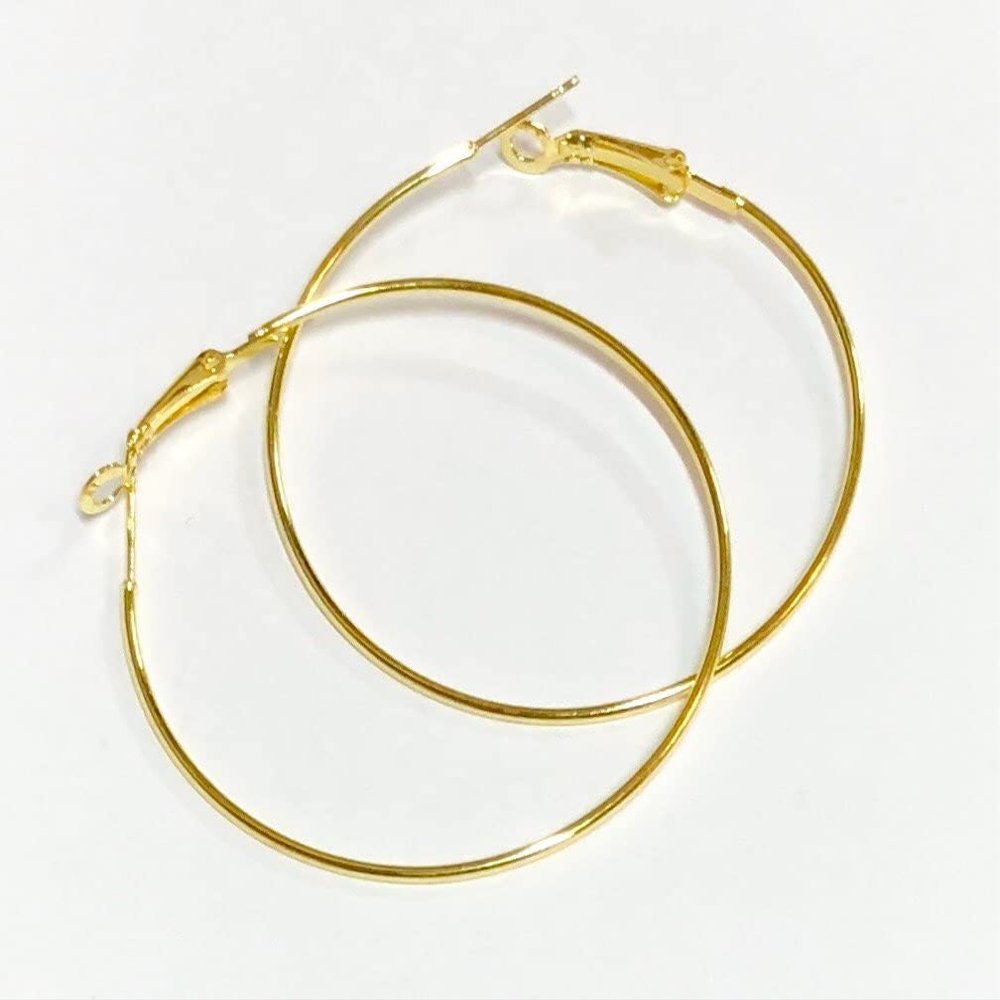 10 pcs Gold Plated Steel Earrings Hook 45mm