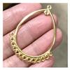 20 pcs Gold Tone Teardrop Hoop 47x36mm, Earring Hoops with Loops view 1
