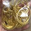 20 pcs Gold Tone Teardrop Hoop 47x36mm, Earring Hoops with Loops view 2