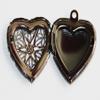 5 pcs Gunmetal Filigree Heart Locket Pendant 20x20mm, Puff Heart Locket, Texture Back , Locket Pendant, Filigree Pendant view 4