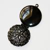 5 pcs of Gunetal Plated Filigree Locket Charm Pendant 27x32mm view 3