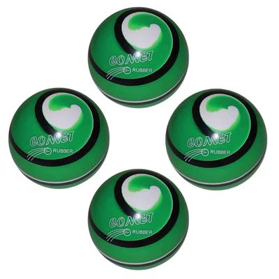 BuyBocceBalls - EPCO Candlepin Bowling Balls - Comet Rubber - Green with Black & White (4 1/2 inch- 2lbs. 6oz.) - 4 Balls - Made in USA