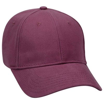 Ashen Fane 6 Panel Low Profile Brushed Bull Denim Hat, Maroon