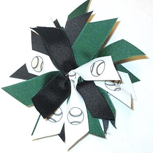 Softball Pom, Made in the USA, White Pony Band, many colors (Black/Hunter)