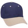 Ashen Fane 6 Panel Low Profile Brushed Bull Denim Hat, Khaki Navy view 1