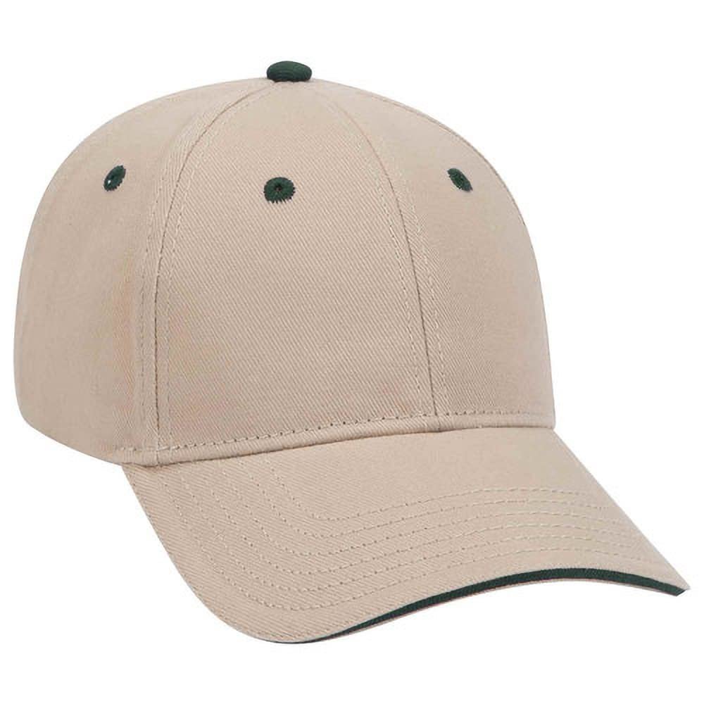 Ashen Fane 6 Panel Low Profile Brushed Bull Denim Hat, KHA KHA Dk.Grn