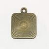 10 pcs Antique Brass Square Cabochon Setting for 15mm Cabochon , Alloy cabochon Setting 22x18mm view 2
