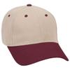 Ashen Fane 6 Panel Low Profile Brushed Bull Denim Hat, Maroon Khaki view 1