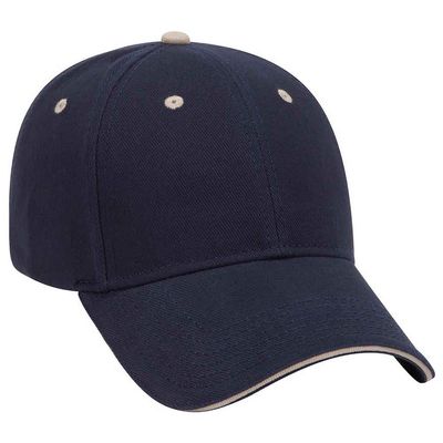 Ashen Fane 6 Panel Low Profile Brushed Bull Denim Hat, NVY NVY KHA