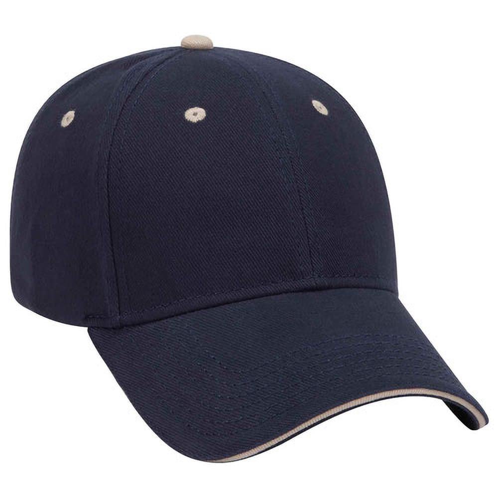 Ashen Fane 6 Panel Low Profile Brushed Bull Denim Hat, NVY NVY KHA