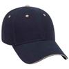 Ashen Fane 6 Panel Low Profile Brushed Bull Denim Hat, NVY NVY KHA view 1