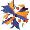 Basketball Pom, Made in the USA, White Pony Band (Navy/Orange) view 1