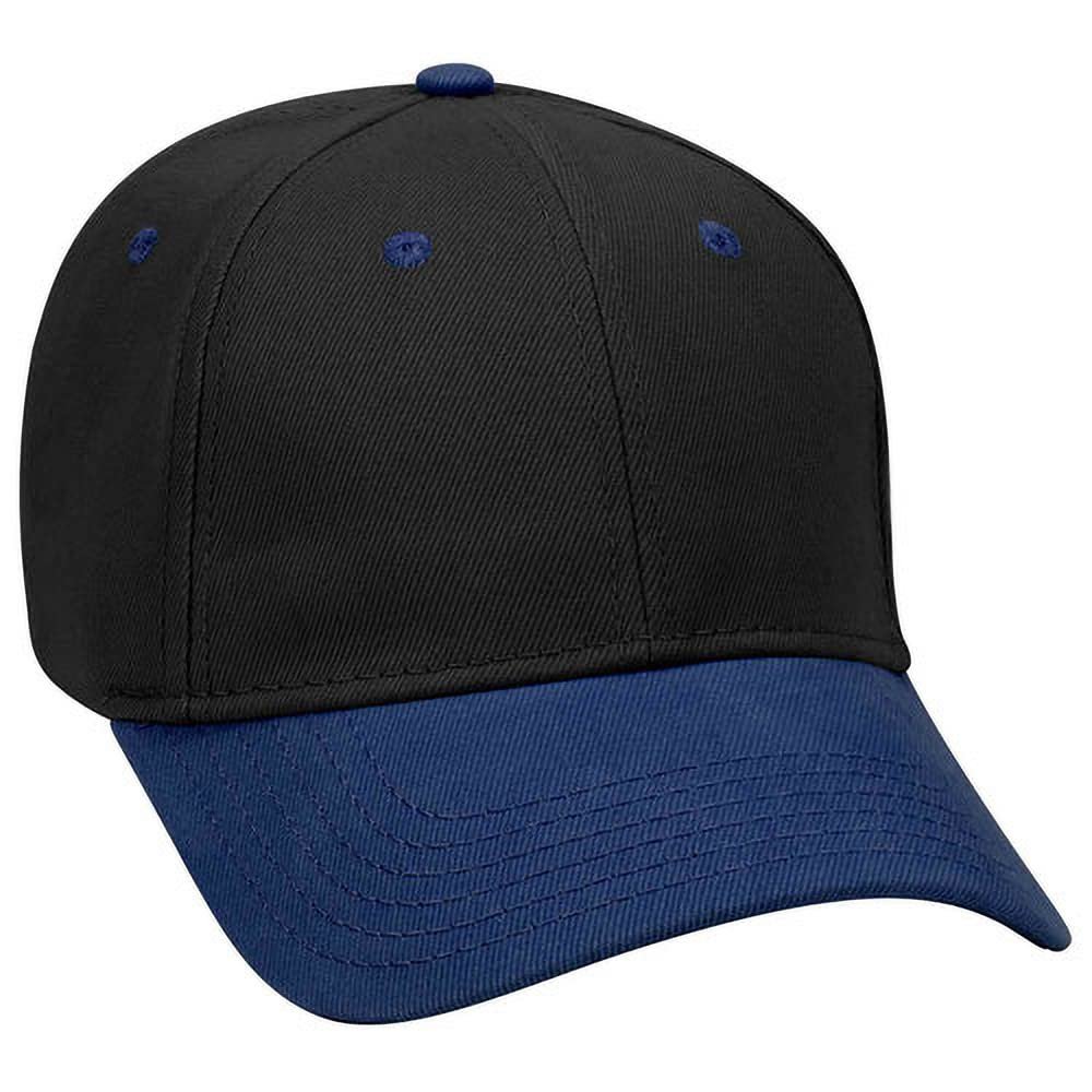 Ashen Fane 6 Panel Low Profile Brushed Bull Denim Hat, Royal Black