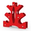 Portzon Dumbbell Rack - Hand Weight Set Tree - Designed to Hold Neoprene Dumbbells - One Pair Each (3lb, 5lb, 8lb) (Weights Not Included),Red view 1