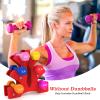 Portzon Dumbbell Rack - Hand Weight Set Tree - Designed to Hold Neoprene Dumbbells - One Pair Each (3lb, 5lb, 8lb) (Weights Not Included),Red view 2