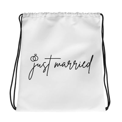 Just Married Drawstring bag