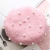 2 Pairs French Wool Beret Soft Rabbit Fur Beanie Hat Knitted Hat Lightweight Casual Classic Solid Color Pearl Beret, Black & Pink view 3