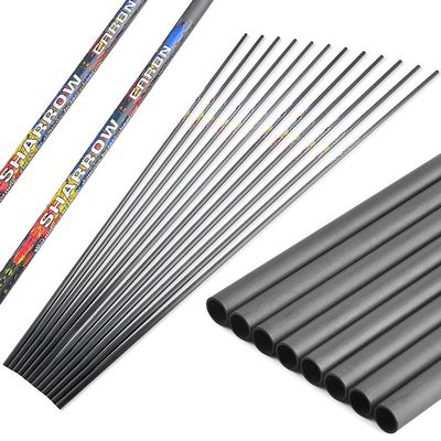 SHARROW 30 Inch Archery Pure Carbon Arrows Shaft ID 6.2mm Spine 250 300 350 400 500 600 Carbon Bare Shaft for DIY Archery Arrows 6/12pcs (12, Spine 600)