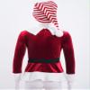 Moily Kids Girls Miss Santa Christmas 2 Pcs Dancewear Velvet Long Sleeve Top Shirts Coat with Candy Striped Hat Red 8 Years view 4