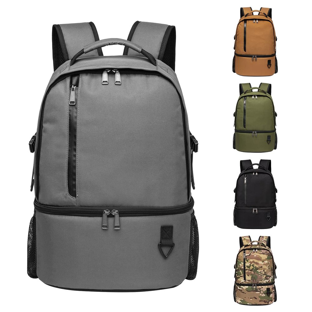 TUGUAN Insulated Cooler Backpack 38/42 Cans Double Deck Leakproof Lightweight Soft Lunch Backpack Small Cooler Bag Beach Picnic, Grey