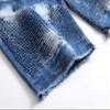 Men's Casual Denim Shorts Classic Fit Ripped Distressed Summer Short Jeans Hole Motorcycle Denim Half Pants (28,Blue) view 4