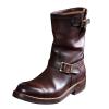 High-top Cowboy Boots for Men Leather Low-Heeled Boots Fashionable Men's Boots High-top Men's Shoes view 2