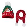 Christmas Pom Pom Hat and Scarf Set for Kids Toddler Winter Neck Warmer Boys Girls view 1