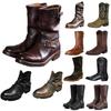 High-top Cowboy Boots for Men Leather Low-Heeled Boots Fashionable Men's Boots High-top Men's Shoes