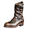 High-top Cowboy Boots for Men Leather Low-Heeled Boots Fashionable Men's Boots High-top Men's Shoes view 2