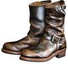 High-top Cowboy Boots for Men Leather Low-Heeled Boots Fashionable Men's Boots High-top Men's Shoes view 3