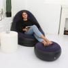 DDER Outdoor Camping Foldable Flocking Inflatable Recliner with Footrest Combination Lazy Sofa with Inflatable Electric Pump (Blue) view 2