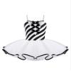 easyforever Girls Christmas Costume Sleeveless Sequins Striped Ice Skating Roller Skating Baton Twirling Leotard Dress Black g 8 Years view 1