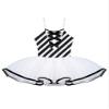 easyforever Girls Christmas Costume Sleeveless Sequins Striped Ice Skating Roller Skating Baton Twirling Leotard Dress Black g 8 Years view 3