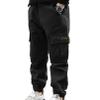easyforever Kids Boy's Cargo Pants Elastic Waist Cotton Jogger Pull-on Cargo Trousers Cuffed Dungarees Bottoms Black -1 12 Years view 1
