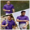 TACVASEN Mens Polo Shirts Short Sleeve Dry Fit Collared Shirt Performance Pique Polos Moisture Wicking for Tactical Athletic Golf Purple XXL view 2