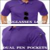 TACVASEN Mens Polo Shirts Short Sleeve Dry Fit Collared Shirt Performance Pique Polos Moisture Wicking for Tactical Athletic Golf Purple XXL view 3