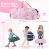 Duffle bag for Girls,RAVUO Water Resistant Travel Overnight Weekend Bag Carry On Bag for Gym Sport Dance with Shoe Compartment and Wet Pocket Unicorn view 2