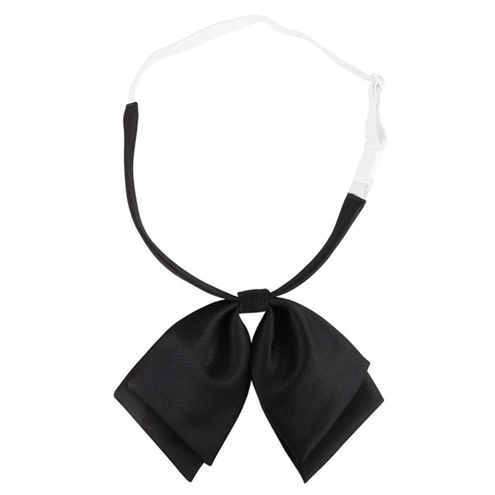 Mantieqingway Adjustable Pre-Tied Bow Tie for Women Girls Blouse Neck ties for Uniform Shirt Bowknot Neckwear (Black)