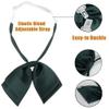 Mantieqingway Adjustable Pre-Tied Bow Tie for Women Girls Blouse Neck ties for Uniform Shirt Bowknot Neckwear (Black+Dark Green) view 4
