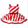 Hedmy Kids Girls Christmas Dance Dress Sleeveless Striped Sequin Tutu Dress Candy Cane Clothes for Xmas Party Red 16 Years view 1