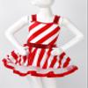 Hedmy Kids Girls Christmas Dance Dress Sleeveless Striped Sequin Tutu Dress Candy Cane Clothes for Xmas Party Red 16 Years view 3