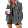 ebossy Womens Long Batwing Sleeve Splicing Cardigan Lightweight Waffle Textured Boyfriend Shirt Jacket Shacket (Small, Dark Grey) view 1
