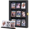 Verani Baseball Card Display Case - Sports Card Display Frame - Holds Sport Cards with UV Protection Clear View Lockable Wall Cabinet for Football Basketball Hockey Trading Card Black view 1