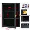 Verani Baseball Card Display Case - Sports Card Display Frame - Holds Sport Cards with UV Protection Clear View Lockable Wall Cabinet for Football Basketball Hockey Trading Card Black view 2