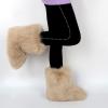 Gegefur Girls Boys Kids Faux Fur Boots Furry Fuzzy Fluffy Warm Winter Snow Boots Flat Shoes Outdoor (Brown, 13.5) view 3