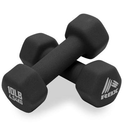 RBX Weights Dumbbells Set - Neoprene Arm Weights with Non-Slip Grip, Strength Training Equipment Workout Weights for at Home or Gym Training, Anti-Roll