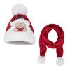 Toddler Kids Santa Hat Knit Pompom Beanies Scarf Set Christmas Ugly Hat Warm Snow Hat Neck Warmer for Xmas Party 3-10 Years view 1